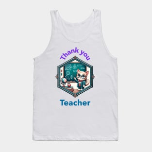 Thank You Teacher Cat Teacher Tank Top